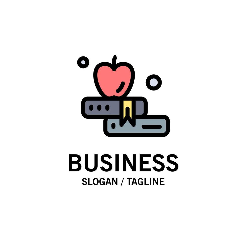 Apple Book Education Business Logo Vorlage flache Farbe vektor