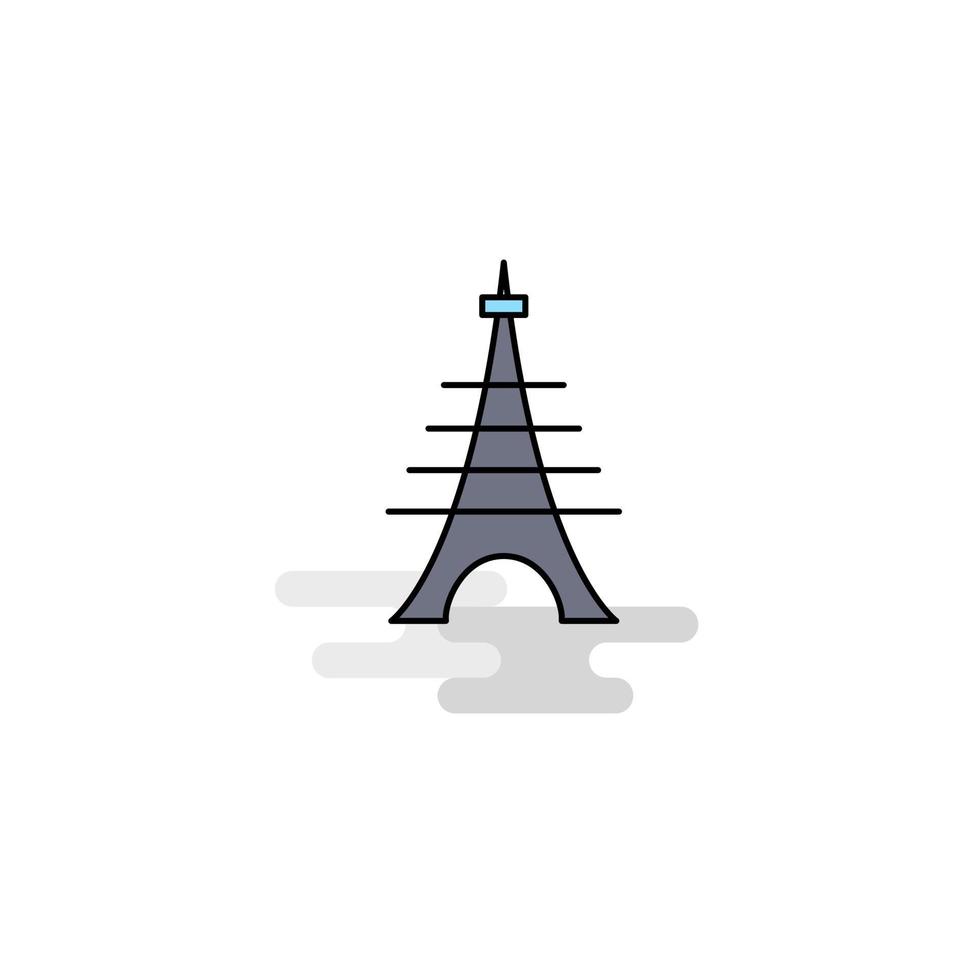 flacher Eiffelturm-Symbolvektor vektor