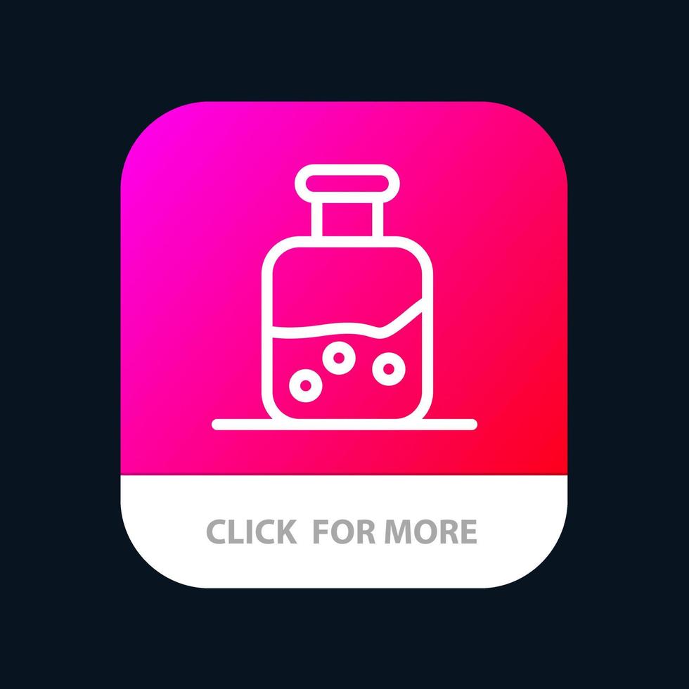 Lab Test Science Bottle Mobile App Button Android- und iOS-Linienversion vektor