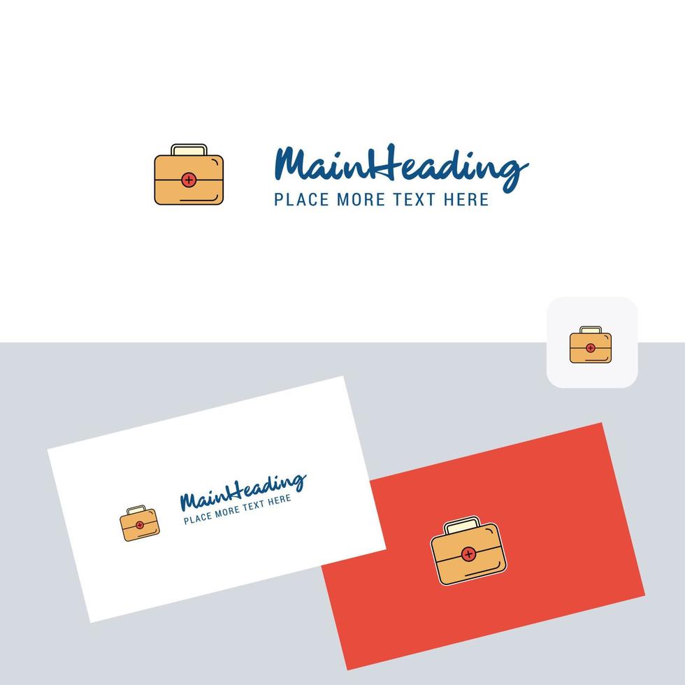 Erste-Hilfe-Box-Vektor-Logo mit Visitenkartenvorlage eleganter Corporate-Identity-Vektor vektor