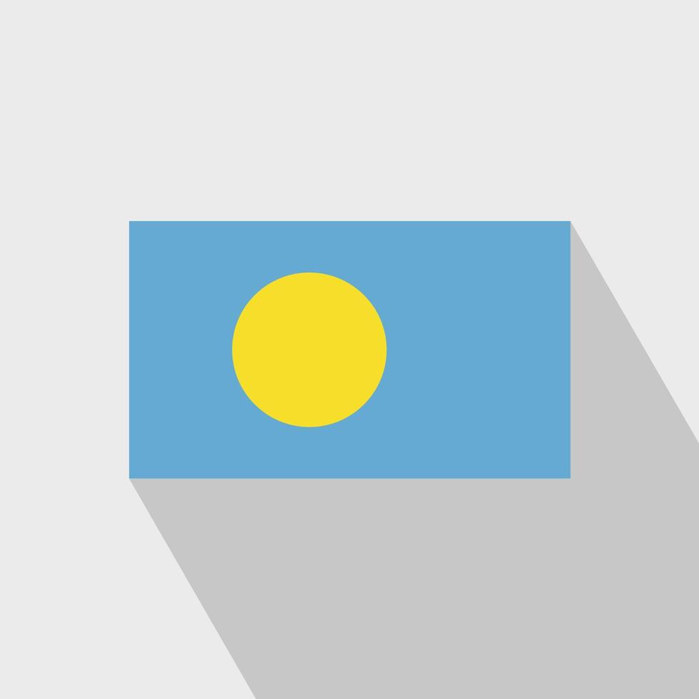 Palau-Flagge langer Schatten-Designvektor vektor