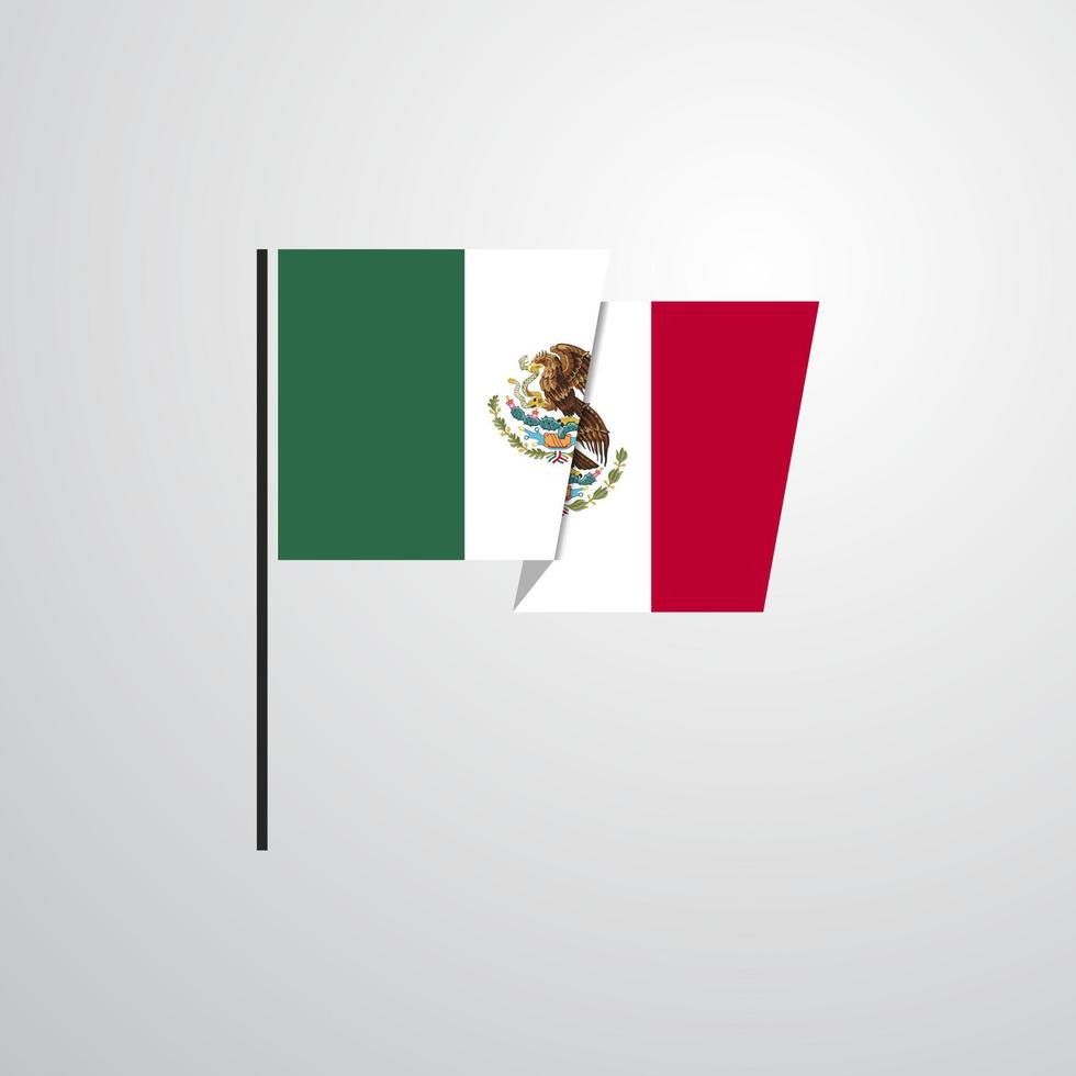 Design-Vektor mit wehender Flagge von Mexiko vektor