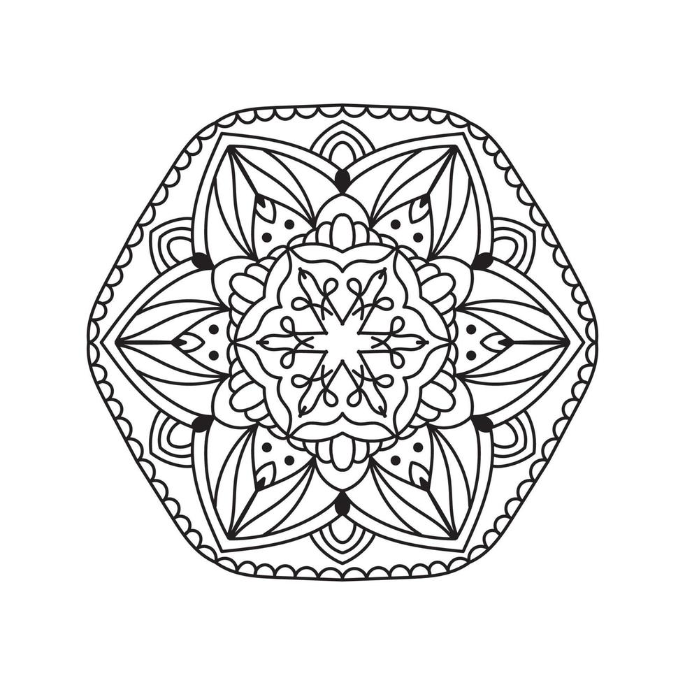 mandala svart och vit färg bok bakgrund begrepp design vektor
