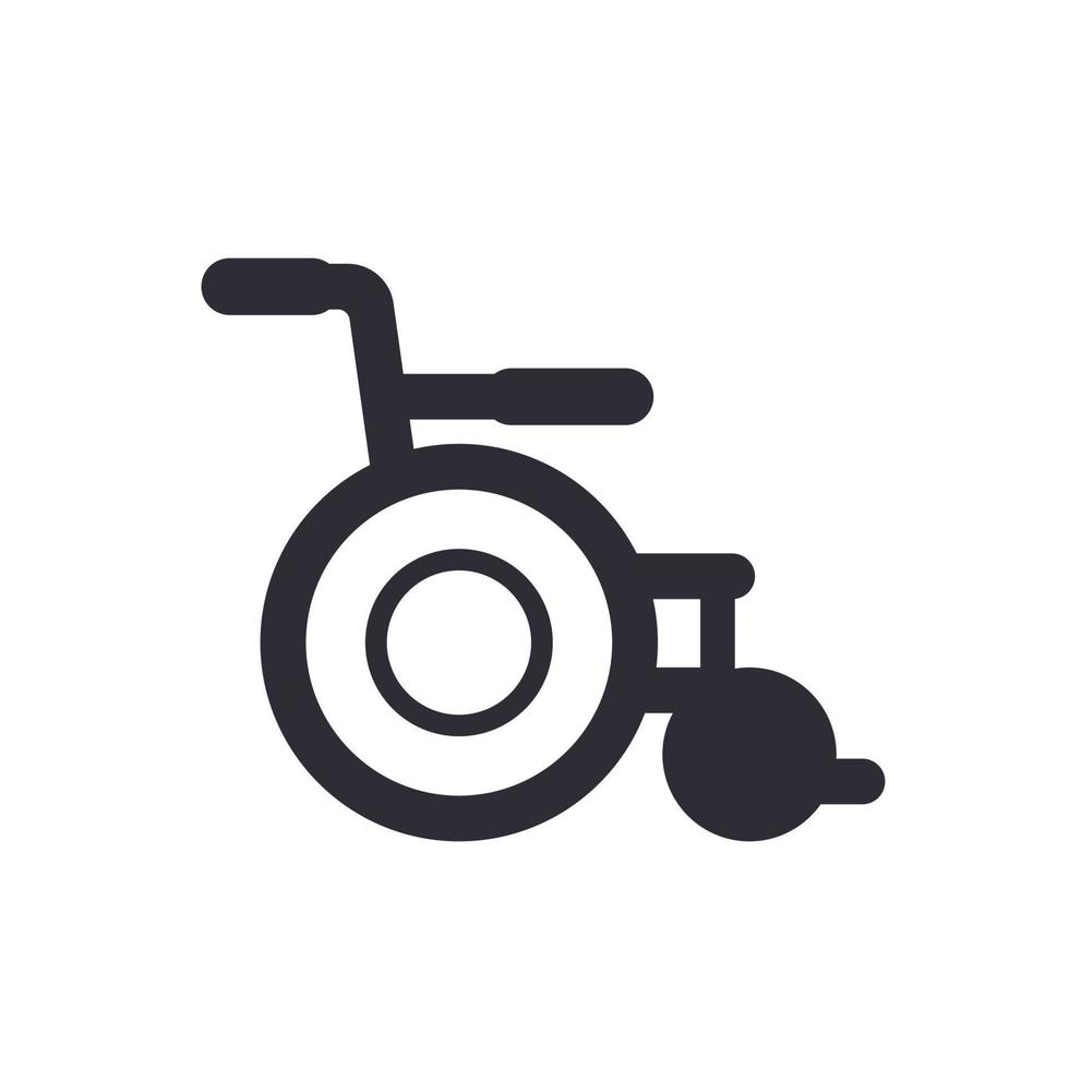 rullstol ikon isolerat på vit vektor