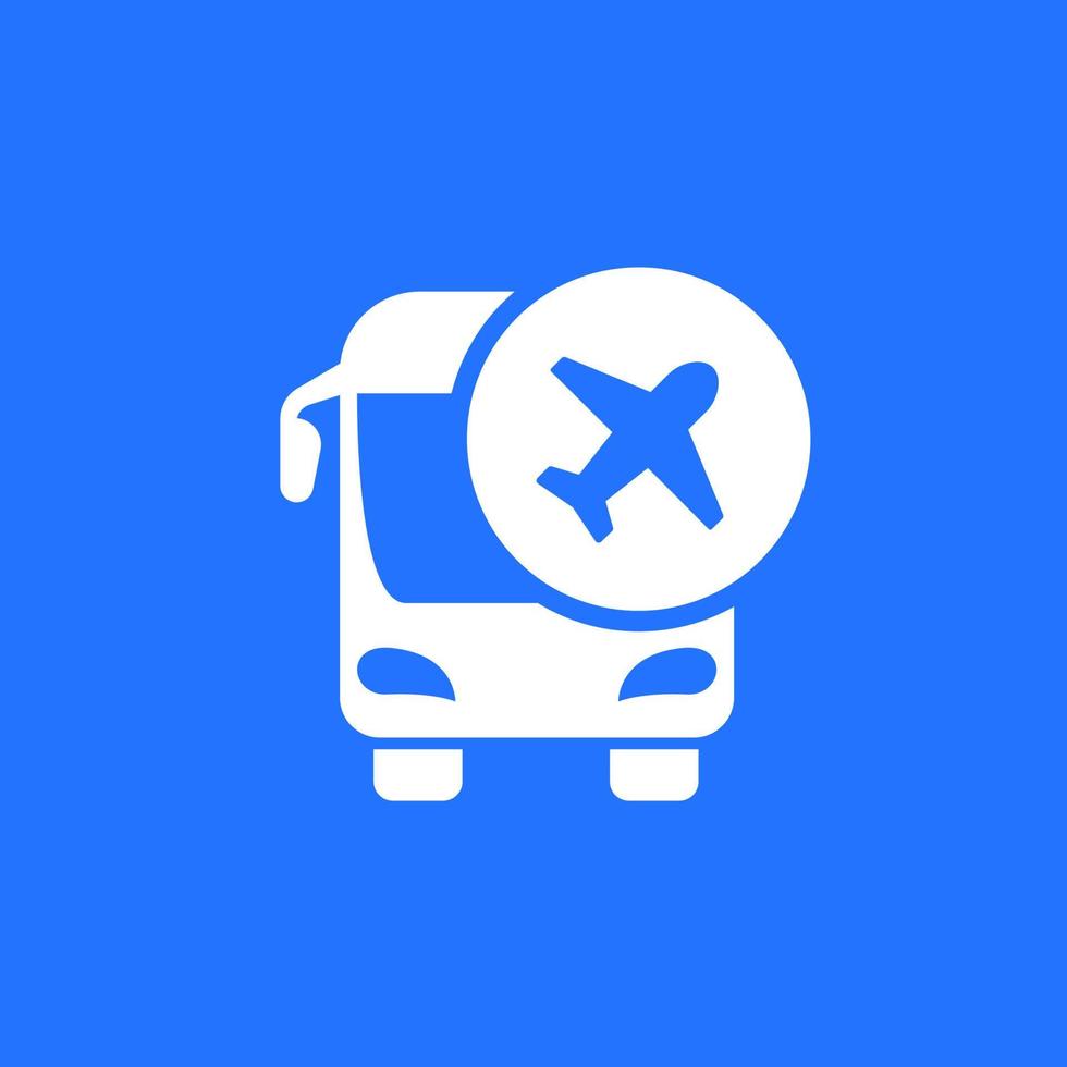buss överföra till flygplats ikon vektor