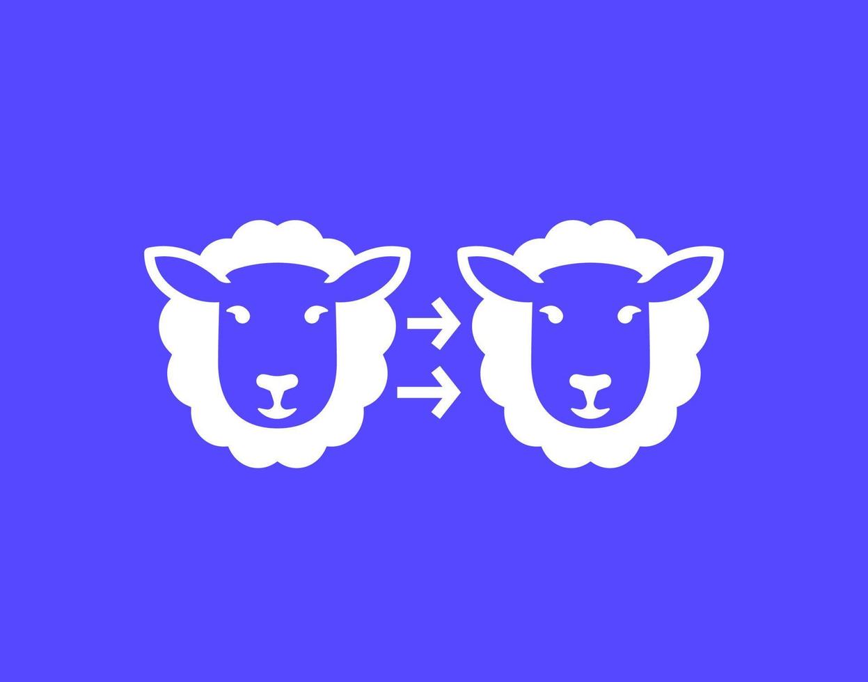 kloning ikon med en får, vektor
