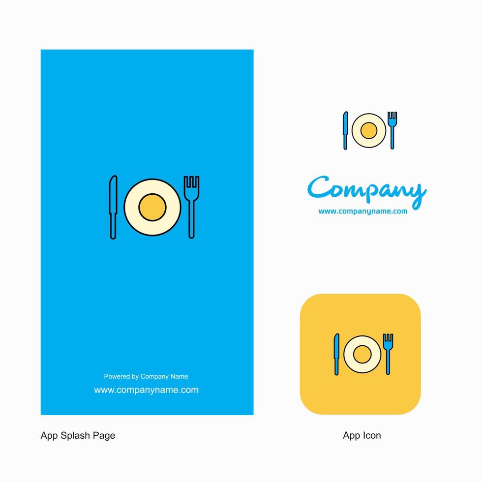 mat företag logotyp app ikon och stänk sida design kreativ företag app design element vektor