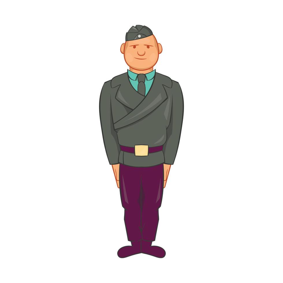 Mann in einer Polizeiuniform-Ikone, Cartoon-Stil vektor