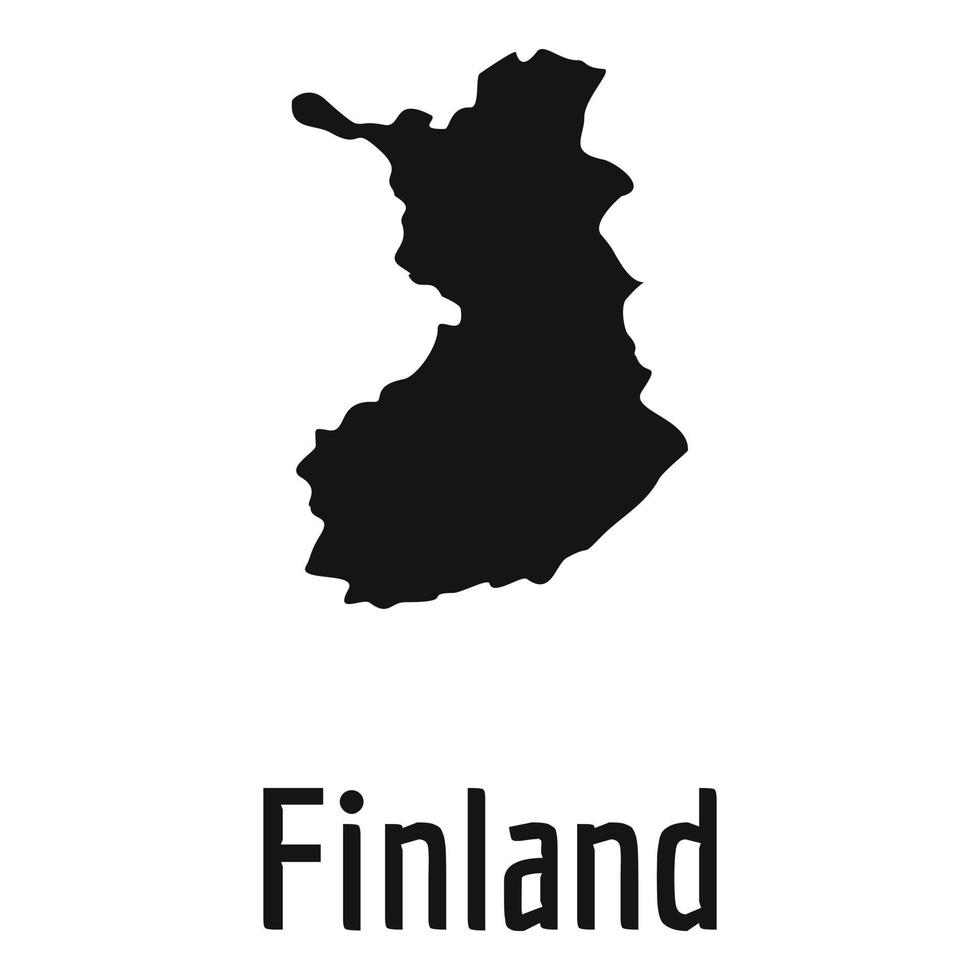 finland Karta i svart vektor enkel