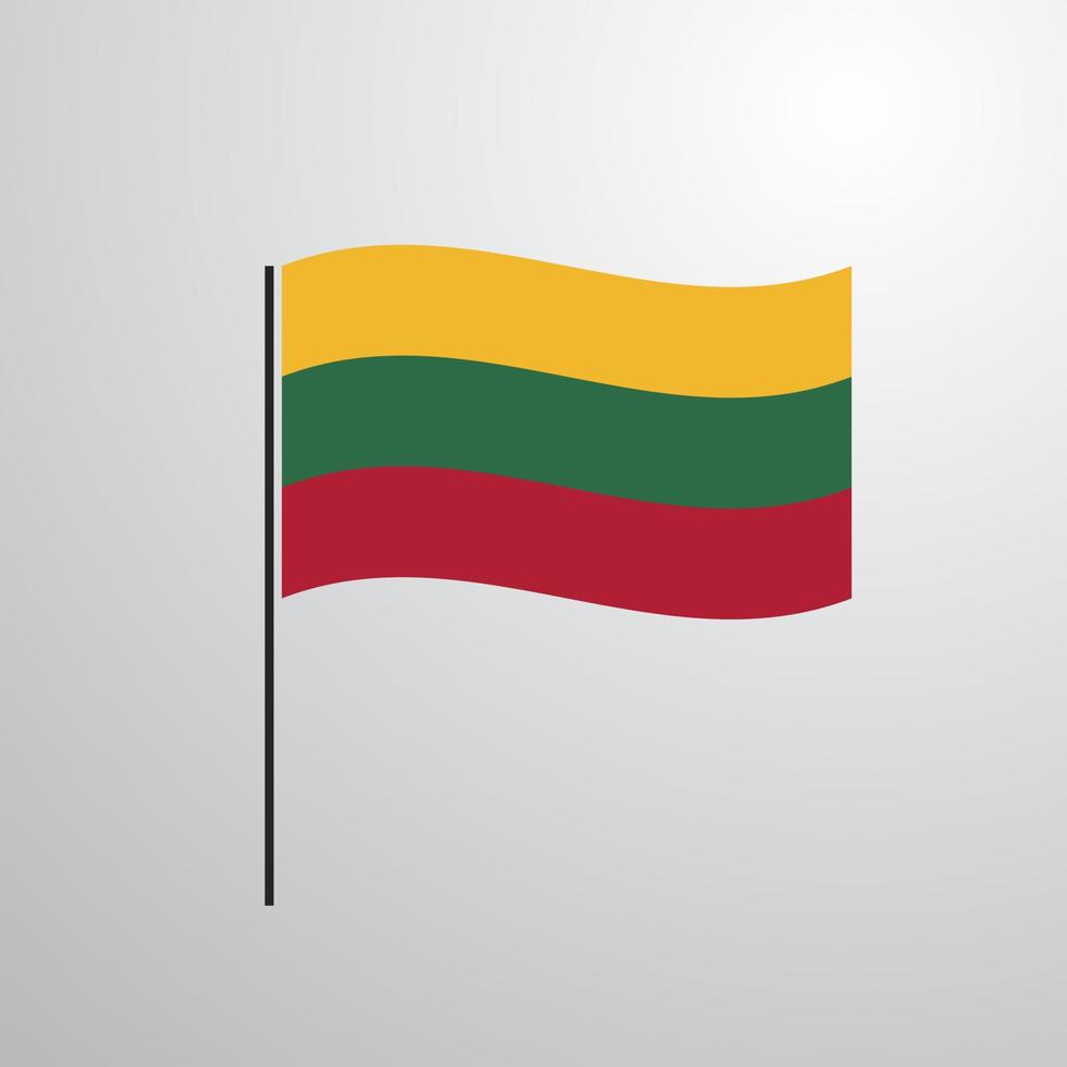 litauen schwenkende flagge vektor