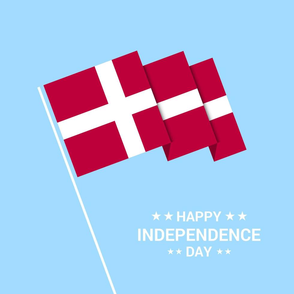 Danmark oberoende dag typografisk design med flagga vektor
