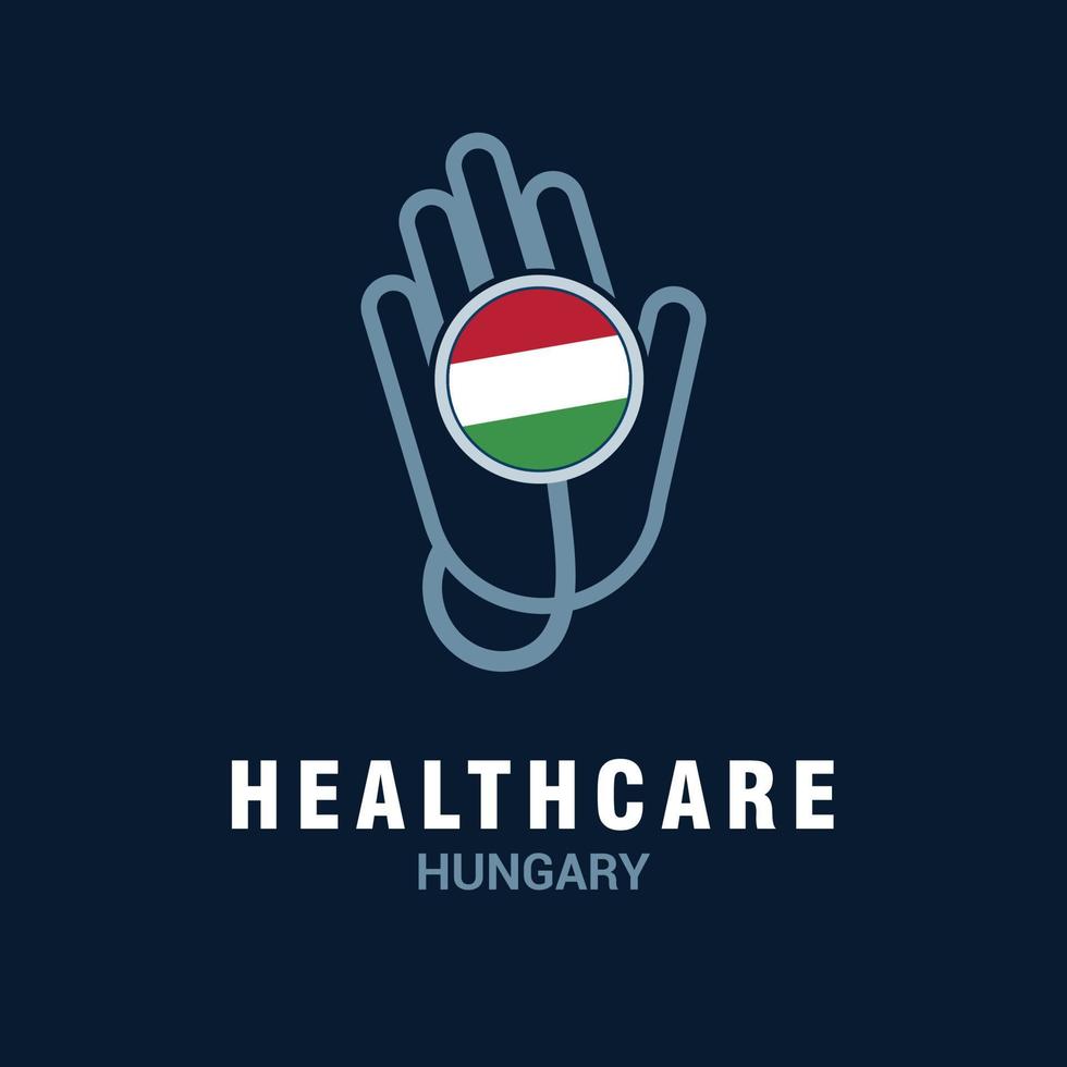 Logo des Gesundheitswesens mit Designvektor der Landesflagge vektor