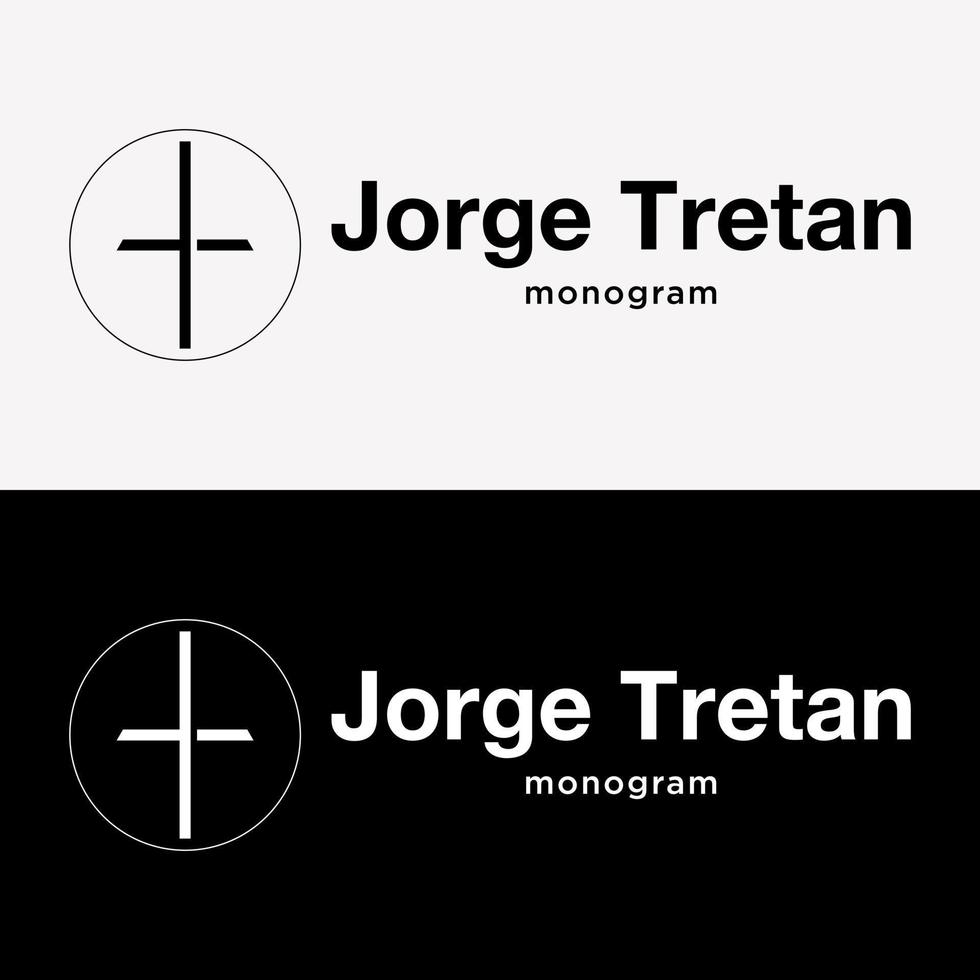 brev jt tj monogram elegant symbol ikon cirkel lyx identitet företag logotyp design vektor