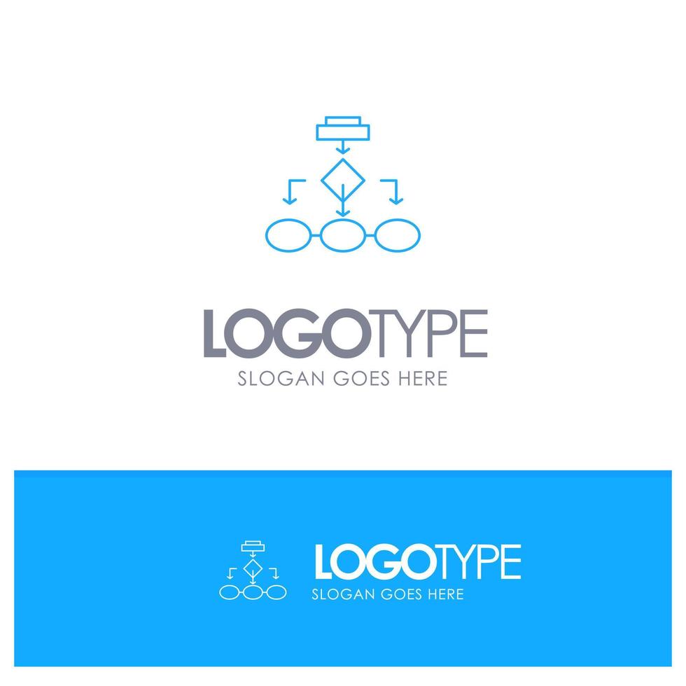 flödesschema algoritm företag data arkitektur schema strukturera arbetsflöde blå översikt logotyp med plats för Tagline vektor