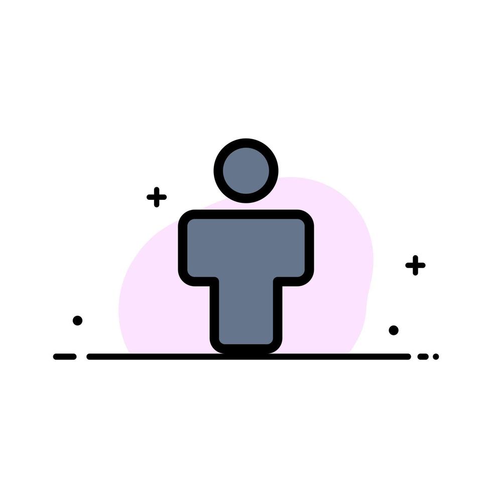 avatar manlig människor profil företag platt linje fylld ikon vektor baner mall