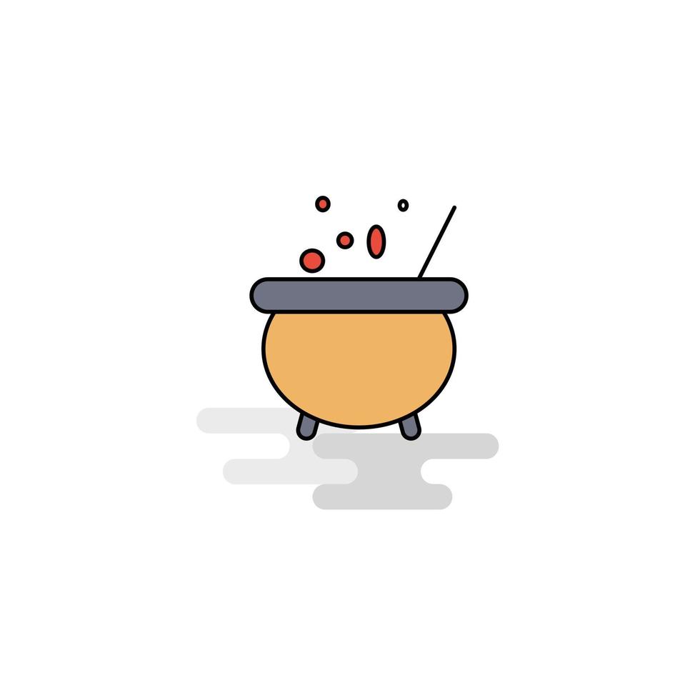 platt matlagning pott ikon vektor