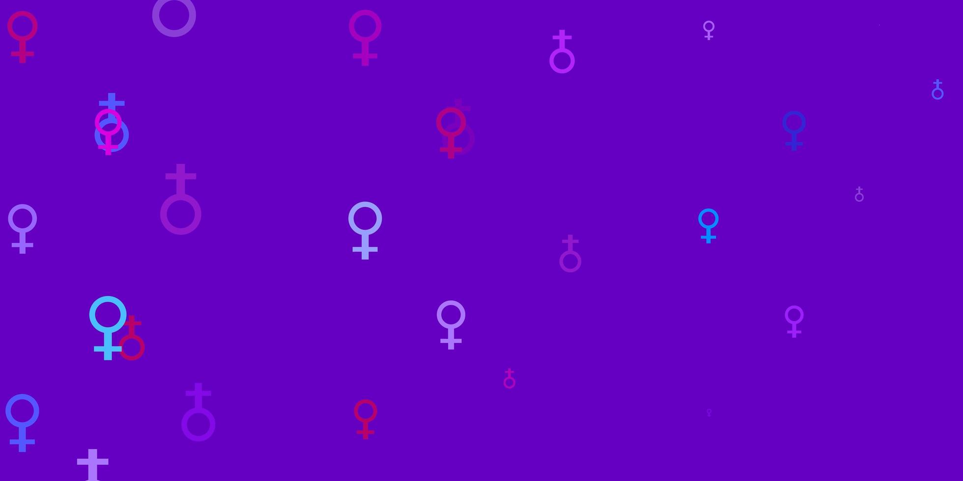 lila bakgrund med kvinnans makt symboler. vektor