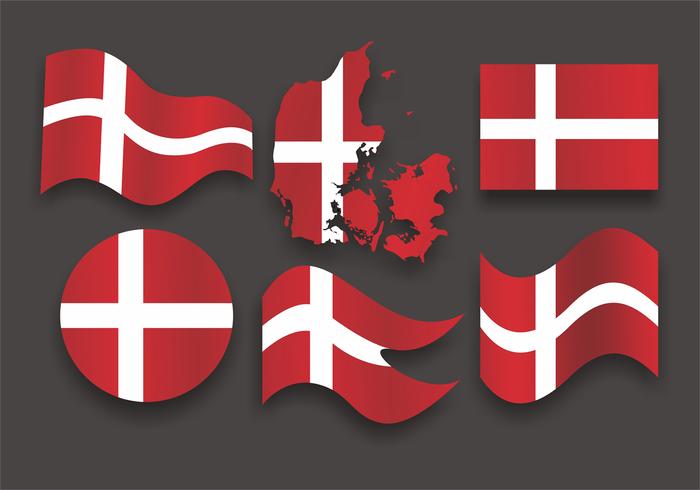 Dänische Flagge Vector Set