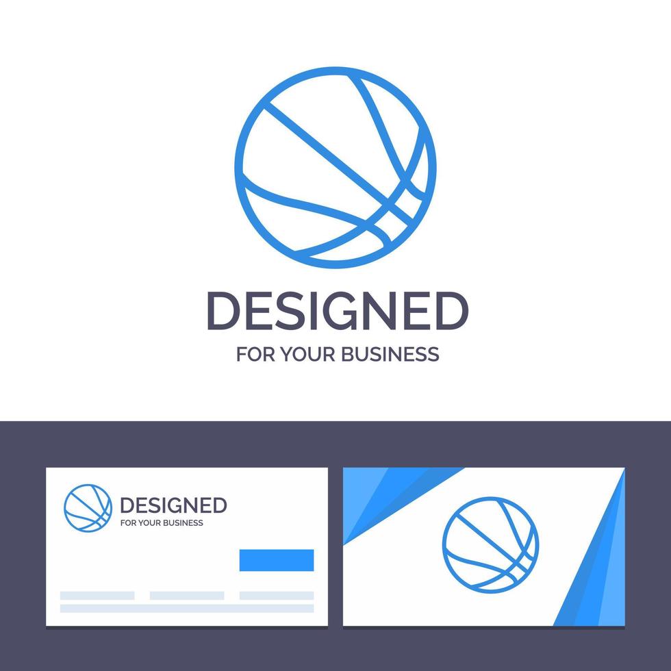 kreativ företag kort och logotyp mall utbildning boll basketboll vektor illustration