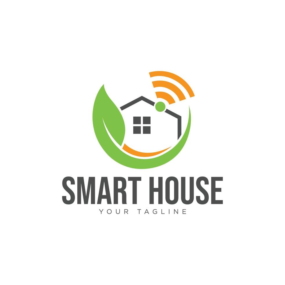 eco smart hus teknologi logotyp design vektor illustration