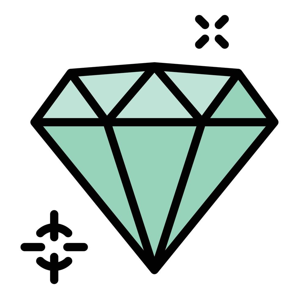 diamant ikon översikt vektor. bröllop guld vektor