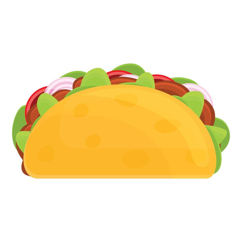 värma taco ikon, tecknad serie stil vektor