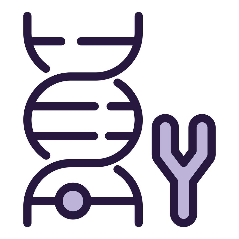 y DNA-Bio-Icon-Umrissvektor. genetische RNA vektor