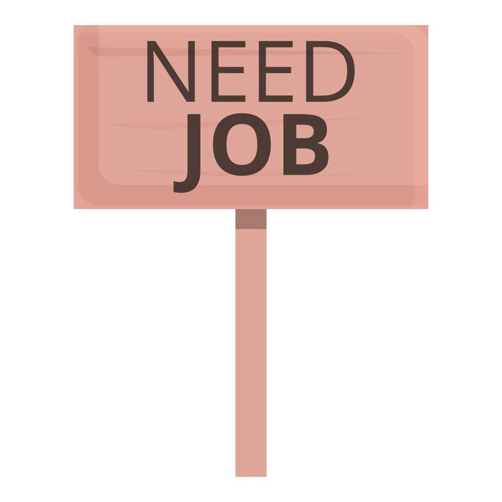 Benötigen Sie einen Job-Banner-Symbol-Cartoon-Vektor. arbeitssuchend vektor