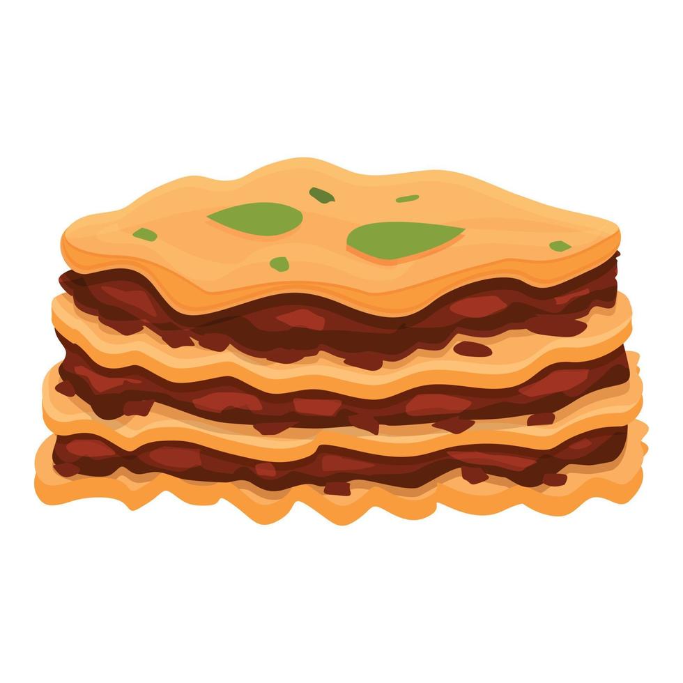 Lasagne-Kuchen-Symbol Cartoon-Vektor. Trockenfleisch essen vektor