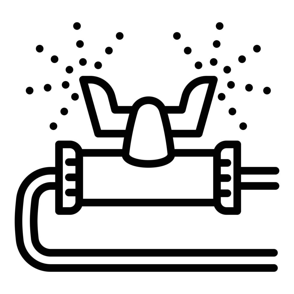 Plastikbewässerungssprinkler-Symbol, Umrissstil vektor