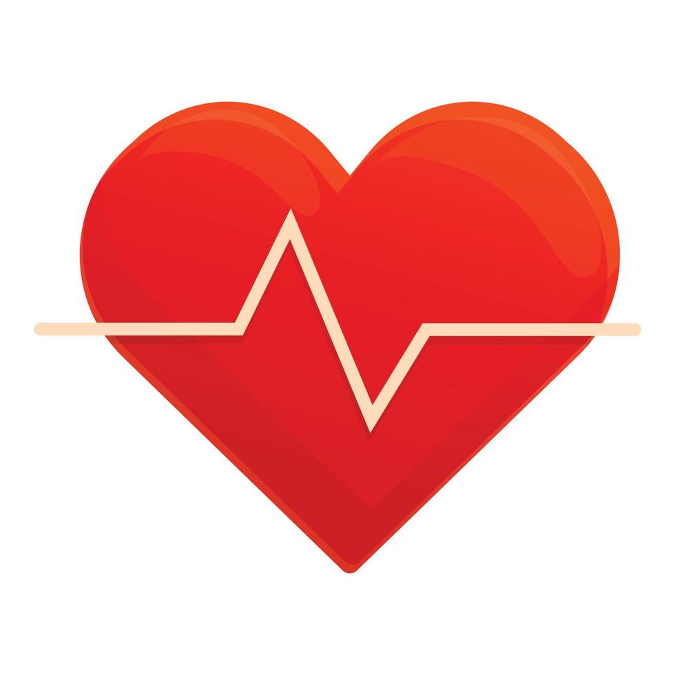 friska hjärta hjärtfrekvens ikon, tecknad serie stil vektor