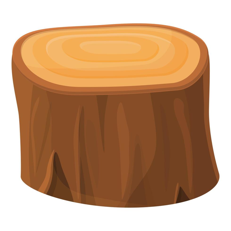 träd trunk sektion ikon, tecknad serie stil vektor
