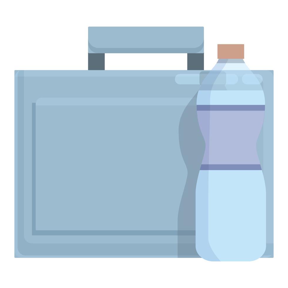 Wasserflasche Lunchbox Symbol Cartoon Vektor. Kunststoffbehälter vektor