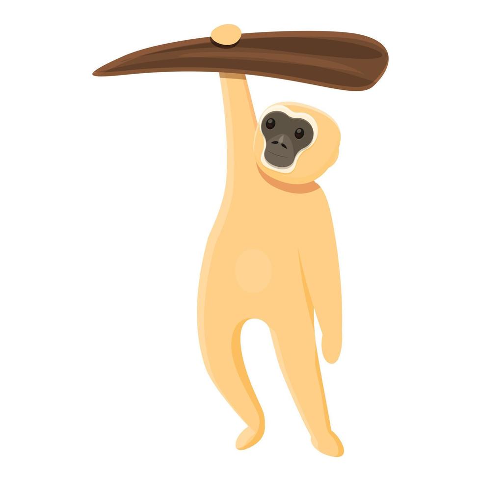 Gibbon hängende Ast-Symbol, Cartoon-Stil vektor