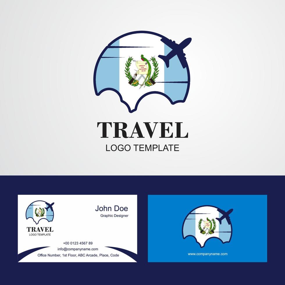 reise guatemala flag logo und visitenkartendesign vektor