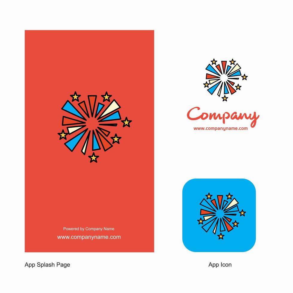 Feuerwerk Firmenlogo App-Symbol und Splash-Page-Design kreative Business-App-Designelemente vektor