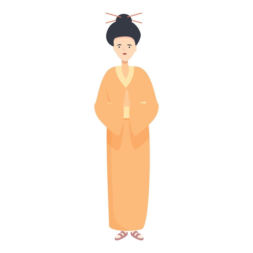 geisha stil ikon tecknad serie vektor. japan kvinna vektor