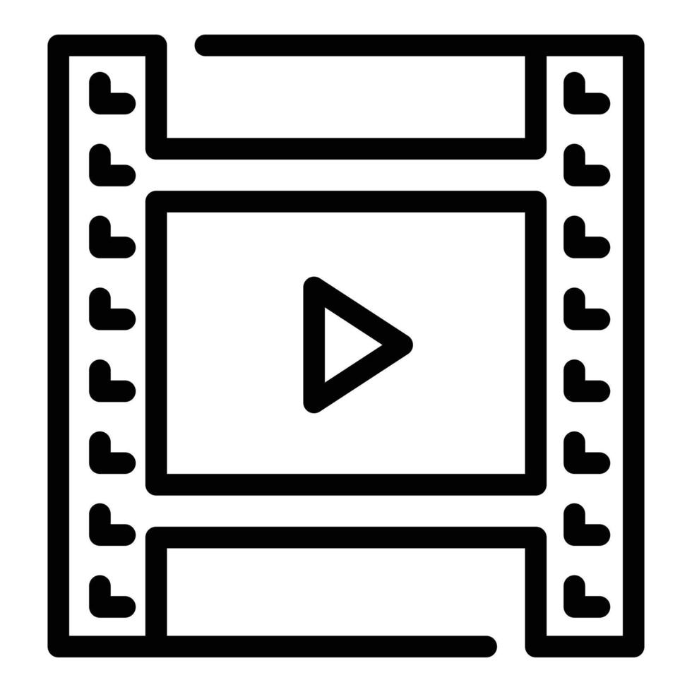 Symbol für Videoclip abspielen, Umrissstil vektor