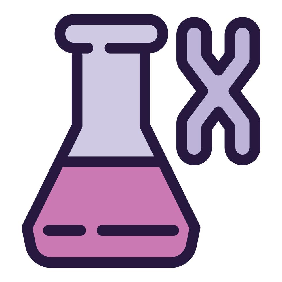 x bio flaska ikon översikt vektor. genomet dna vektor