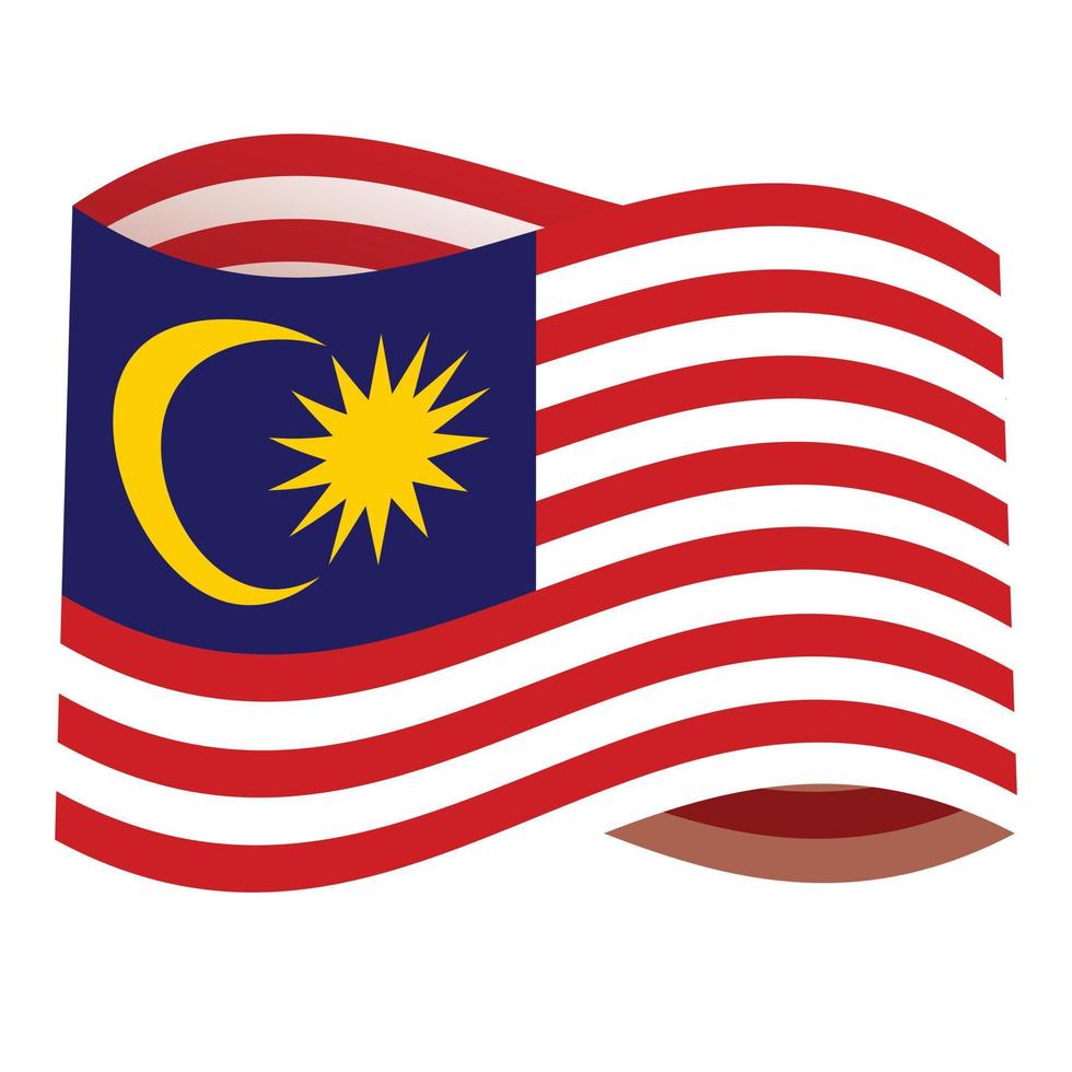 malaysia flagga ikon tecknad serie vektor. Lycklig dag vektor