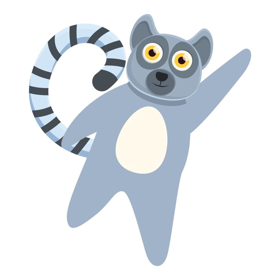 Lemur sagen hallo Symbol, Cartoon-Stil vektor