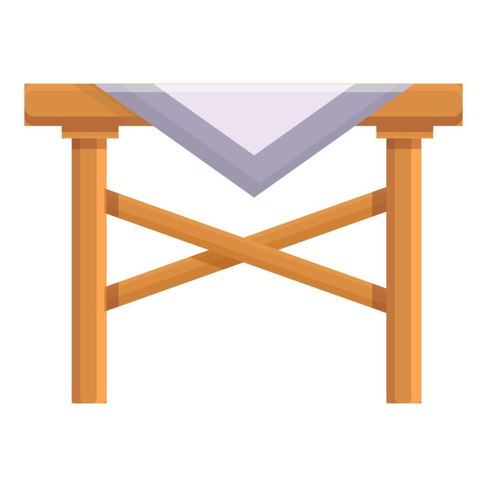 picknick tabell ikon tecknad serie vektor. trä möbel vektor