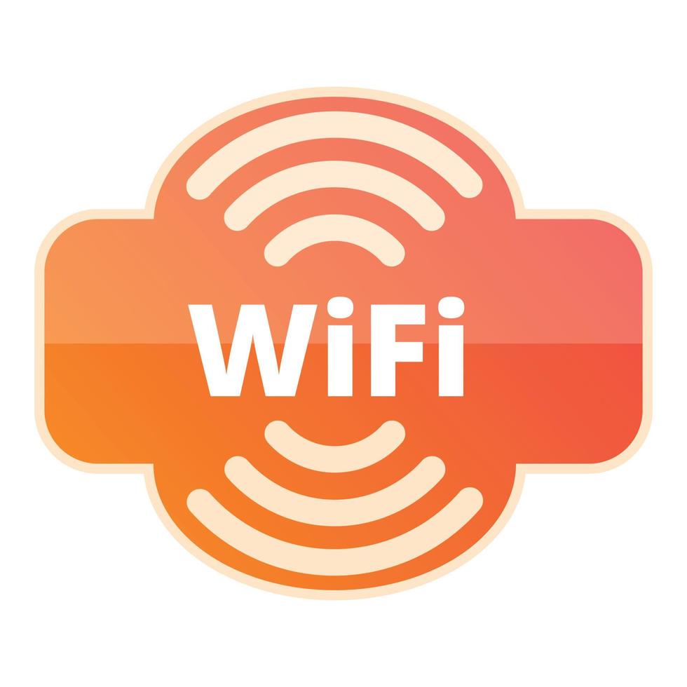 Kafé wiFi zon ikon, tecknad serie stil vektor