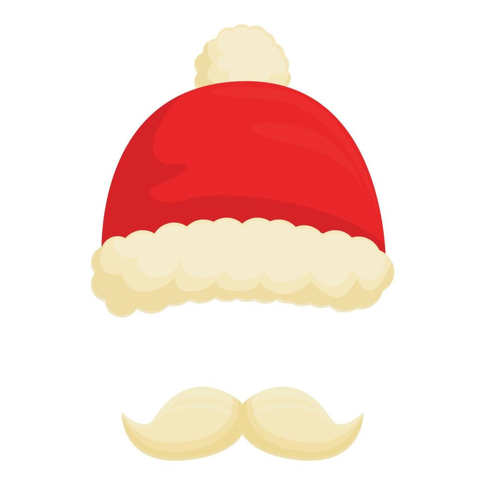 santa hatt mustasch ikon tecknad serie vektor. jul Semester vektor