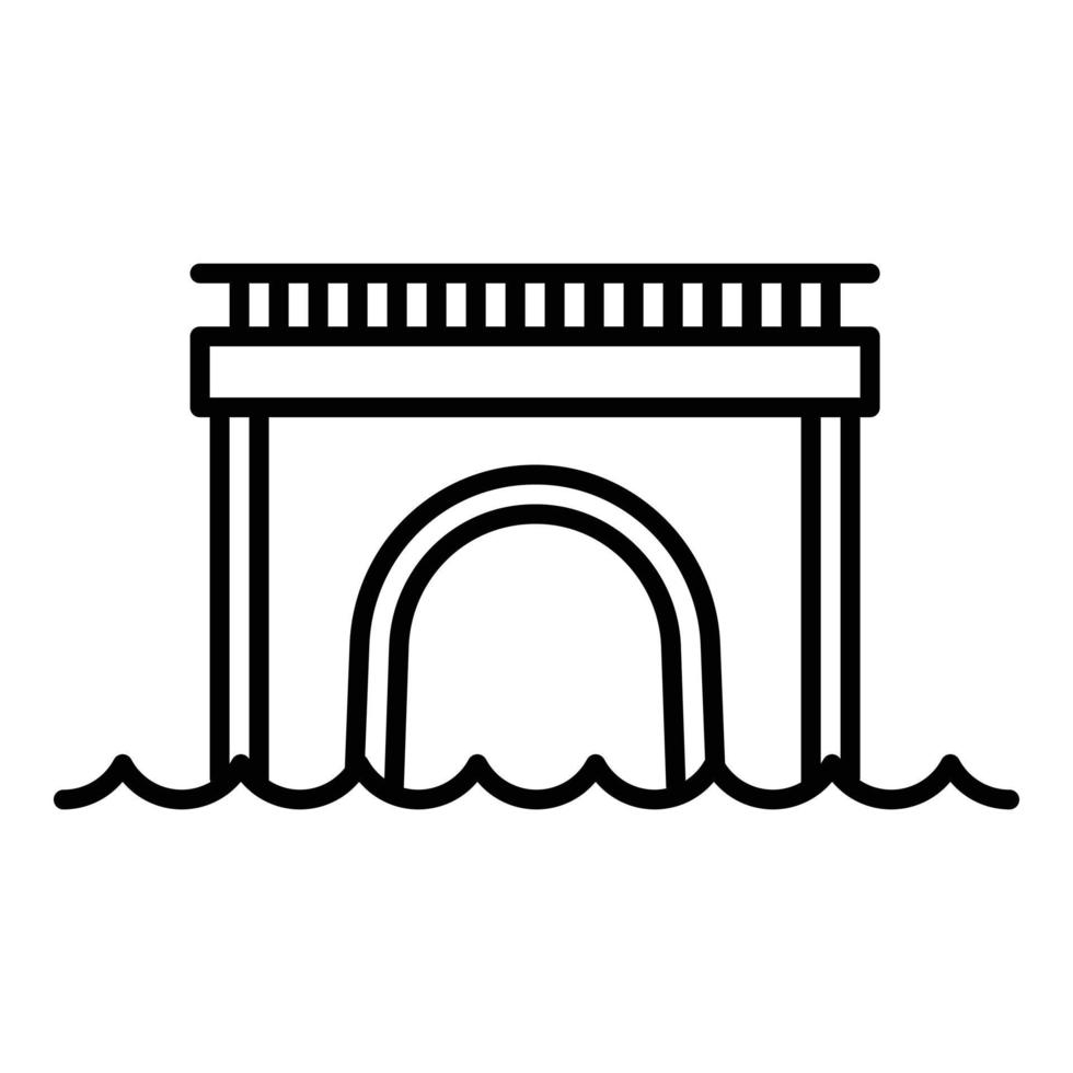 kolonner bro ikon, översikt stil vektor