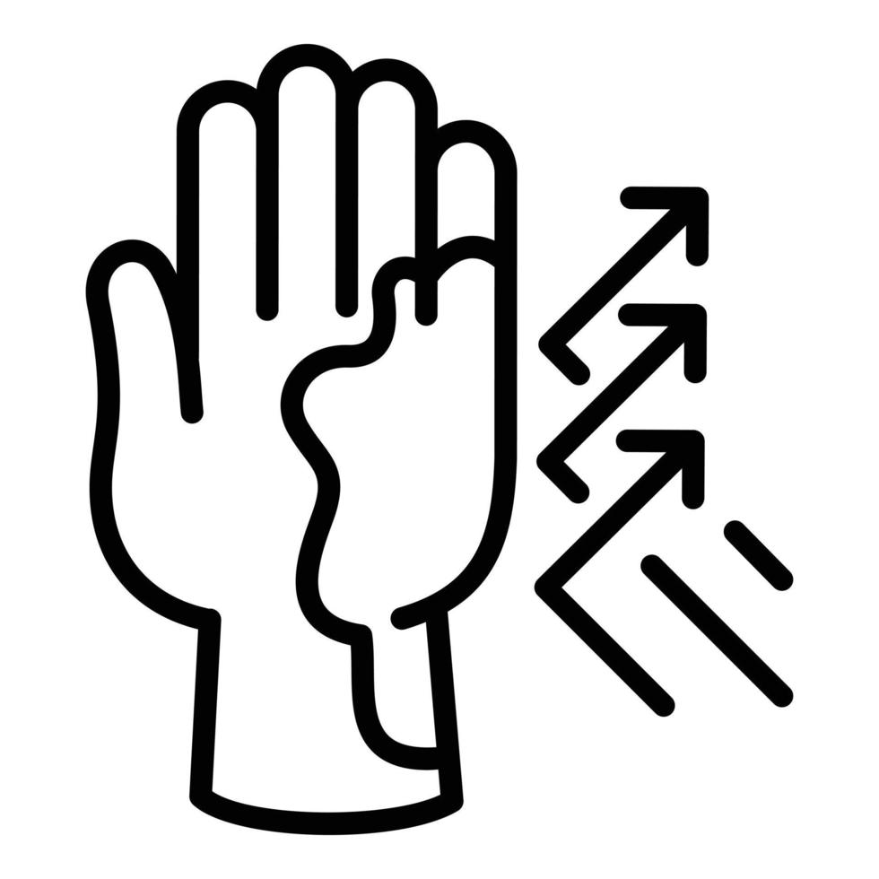 Hand-Sonnenschutz-Symbol, Umrissstil vektor