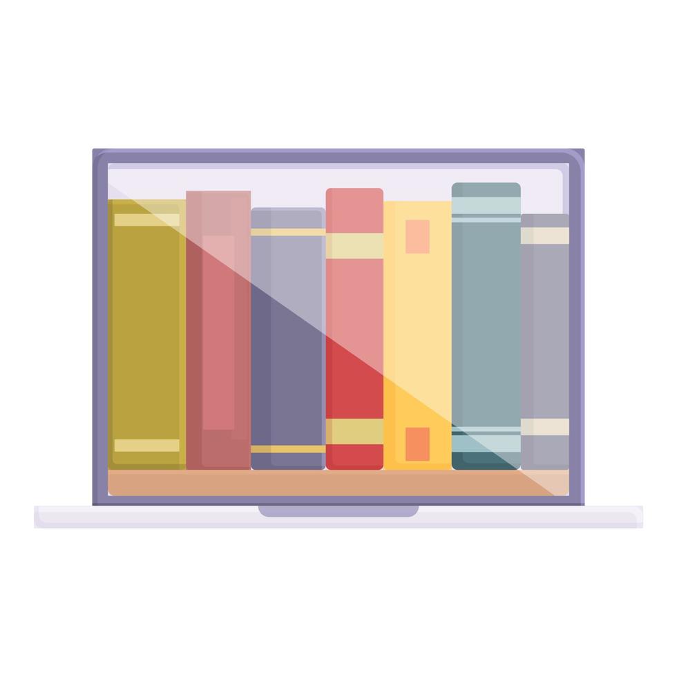 uppkopplad bok stack ikon tecknad serie vektor. digital bibliotek vektor