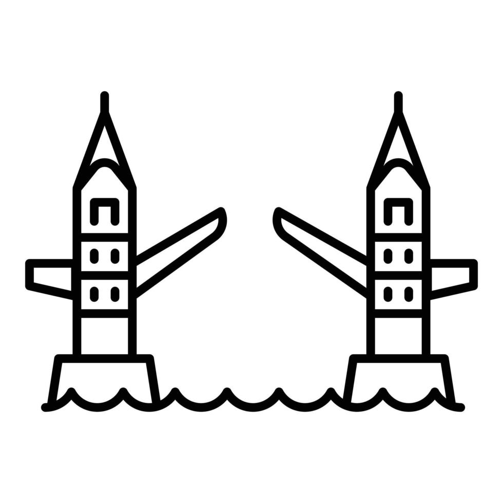 Tower Bridge-Symbol, Umrissstil vektor
