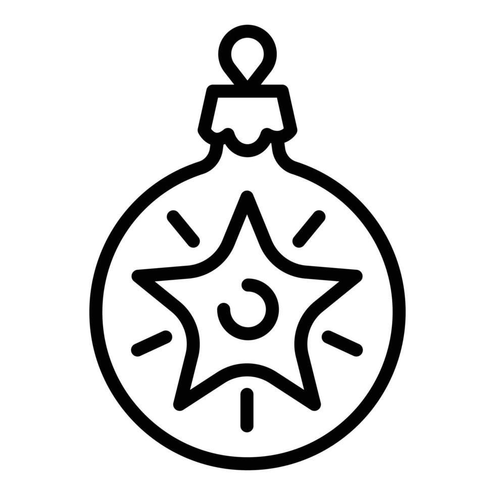 Weihnachten grüne Kugel Baum Spielzeug-Symbol, Umriss-Stil vektor