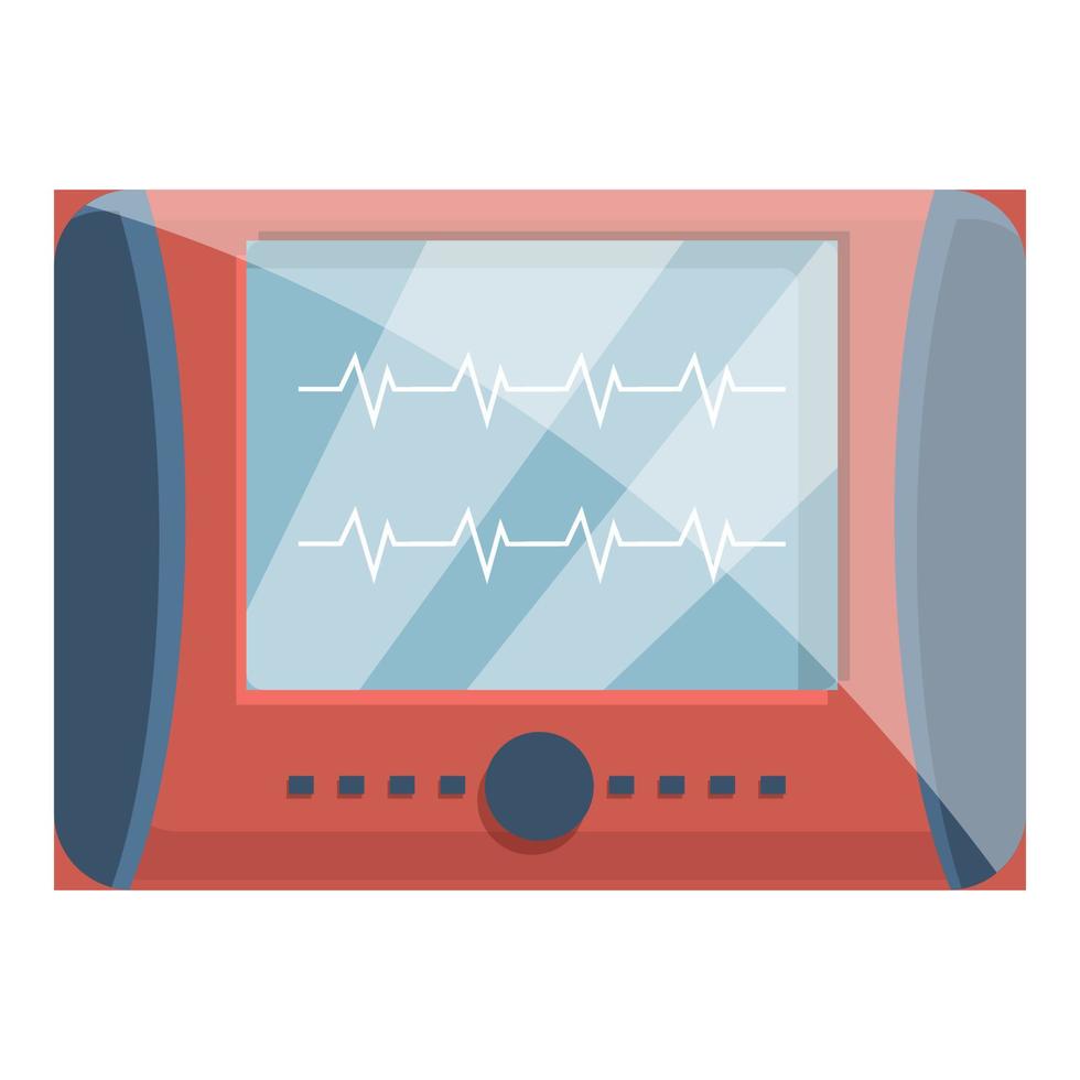 defibrillator ikon, tecknad serie stil vektor